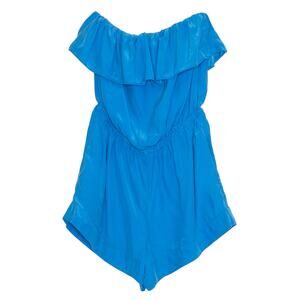 Alice & Trixie Romper Silk Strapless Coastal Boho Cottage Vacation USA Blue XS